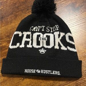 Crooks & Castles New Era Brand Men’s  Black and White Pom Pom Toque Winter Hat